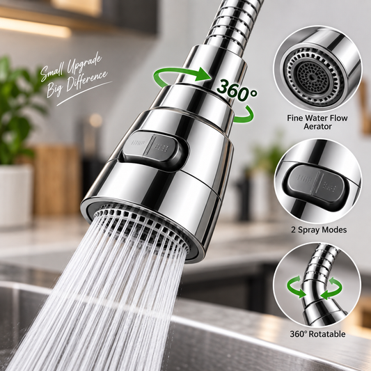 360° Flexible Stainless Steel Faucet Sprayer | Water-Saving Kitchen Sink Tap Extender