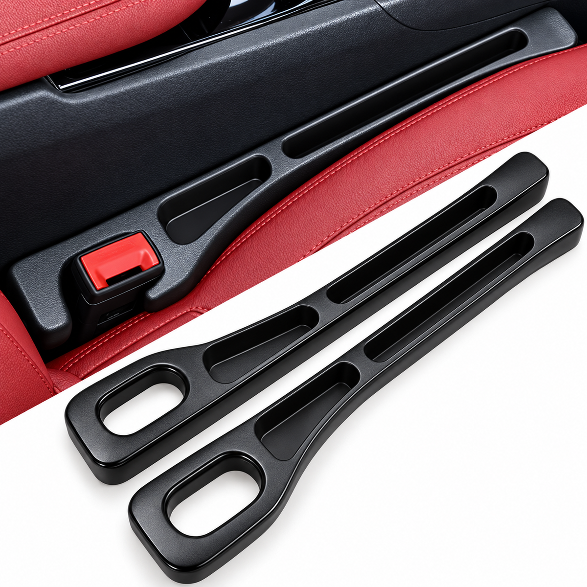 🚗 2-Piece Car Seat Gap Organizer – Phone Holder & Storage Pad for Keys, Coins & Essentials