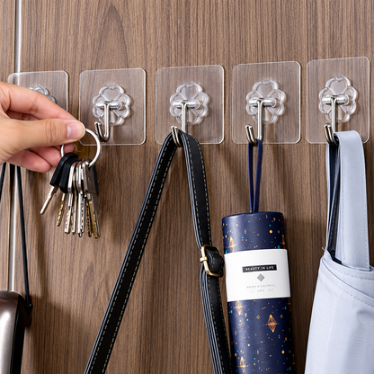 ✨ 30 PCS Self-Adhesive Wall Hooks with Stainless Steel Hooks – Strong & Easy Storage Solution