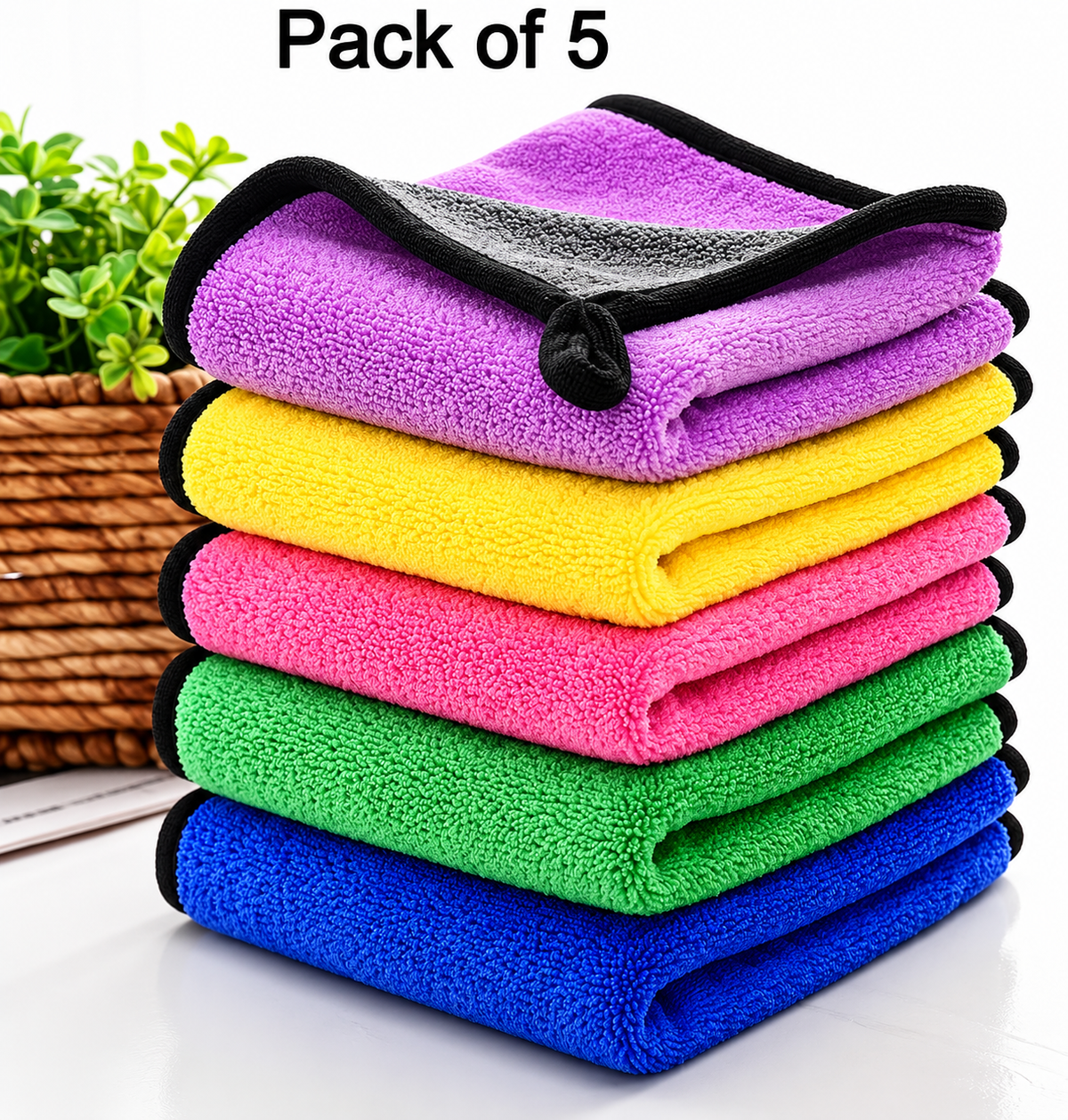 ✨ 5 PCS All-Rounder Cleaning Cloths – Multi-Purpose Kitchen, Dining & Car Cleaning Wipes