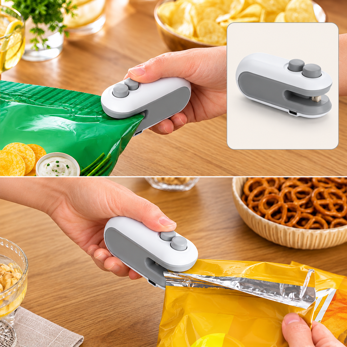 🔥 2-in-1 Mini Bag Sealer & Cutter – Portable Heat Sealer for Fresh & Easy Food Storage