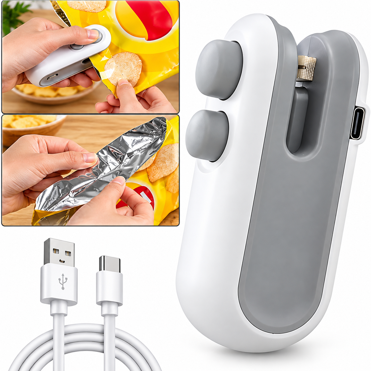 🔥 2-in-1 Mini Bag Sealer & Cutter – Portable Heat Sealer for Fresh & Easy Food Storage