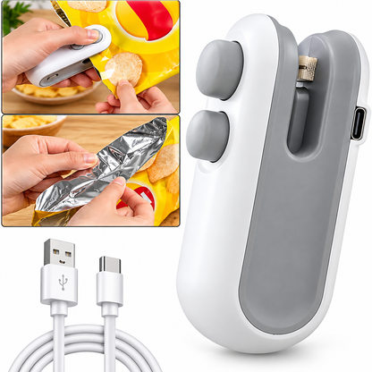 🔥 2-in-1 Mini Bag Sealer & Cutter – Portable Heat Sealer for Fresh & Easy Food Storage