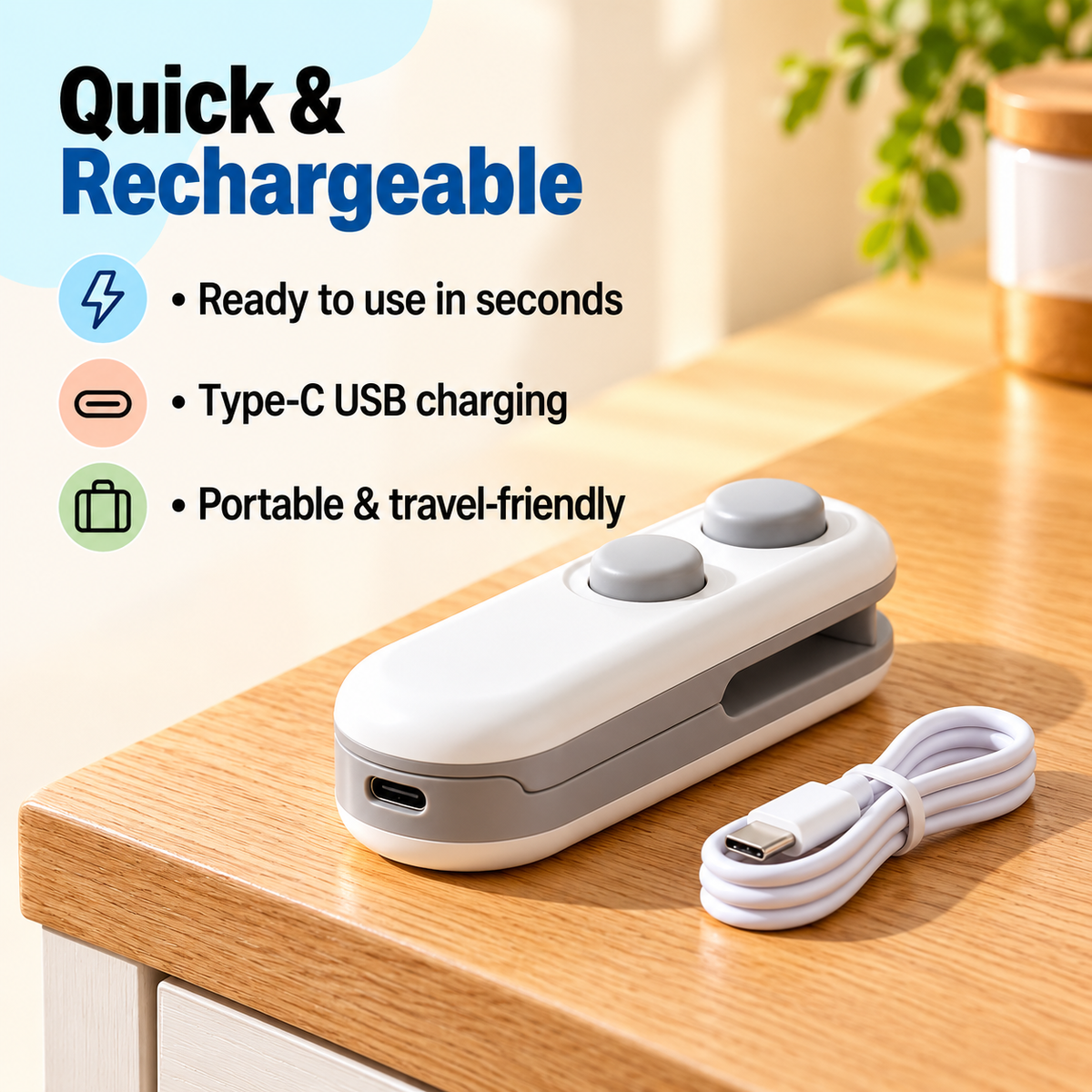 🔥 2-in-1 Mini Bag Sealer & Cutter – Portable Heat Sealer for Fresh & Easy Food Storage