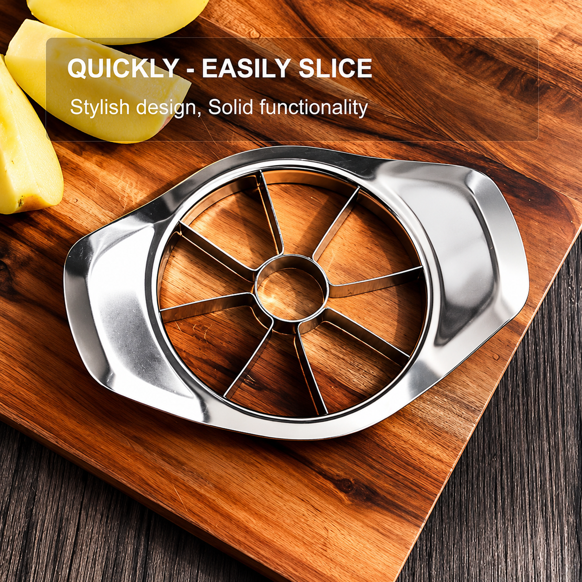 Stainless Steel 8-Blade Fruit Cutter | Easy Apple Slicing Tool