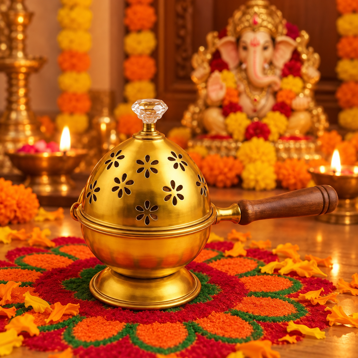 New Metal Incense Burner Loban Dani Dhoop Dani Aarti Metal Loban Dhoop Dani/Dhoop Dani Burner for Home Office Temple Puja(GOLD)